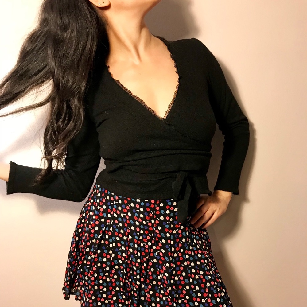 Zara wrap cropped sweater